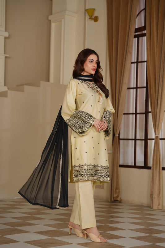 Sandstone 3Pc - Embroidered Festive Pret